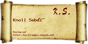 Knoll Sebő névjegykártya